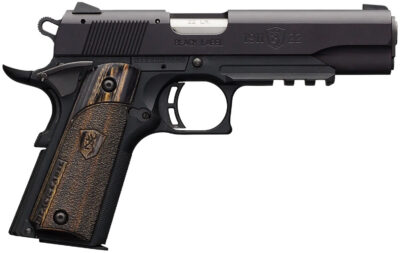 Browning 051816490 1911 Black Label Full Size Frame 22 LR 10+1, 4.25″ Stainless Steel Barrel, Matte Black Serrated Slide & Polymer Frame w/Beavertail & Picatinny Rail