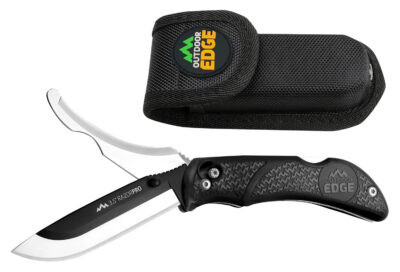 Outdoor Edge RO10C RazorPro  3.50″ Folding Razor/Gut Plain 420J2 SS Blade, Black TPR Handle, Includes Replacement Blades