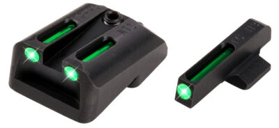 TruGlo TG131NT4 TFO  Green/Tritium/Fiber Optic Front Sight-Green/Tritium/Fiber Optic Rear Sight 1911 Officer/Commander