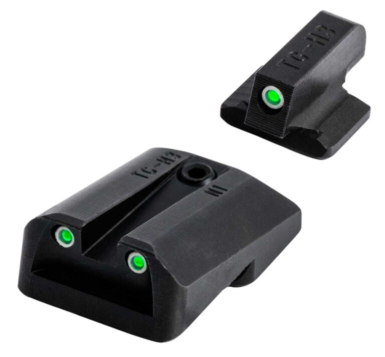 TruGlo TG231G1A Tritium Green Tritium Front & Rear/Black Nitride Fortress Frame, Compatible w/Glock 42/43/43X/48 Except MOS, Front Post/Rear Dovetail Mount