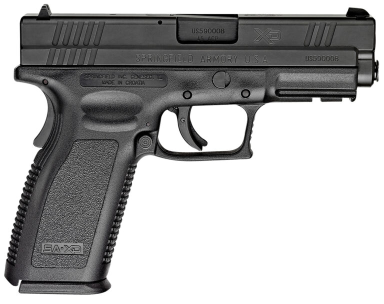 Springfield Armory XD9611 XD Service *CA Compliant 45 ACP 10+1, 4" Black Melonite Steel Barrel & Serrated Slide, Black Polymer Frame w/Picatinny Rail, Black Polymer Grip