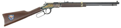 Henry H004TT Golden Boy Trucker’s Tribute 22 Short, 22 Long or 22 LR Caliber with 16 LR/21 Short Capacity, 20″ Blued Barrel, Nickel-Plated Metal Finish & American Walnut Stock Right Hand (Full Size)