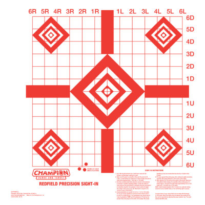 Champion Targets 47388 Redfield Sight-In Diamond Paper Pistol/Rifle 16″ x 16″ White/Red 10 Pk.