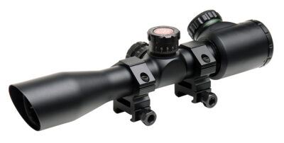 Truglo TG8504TL Tru-Brite 4x 32mm Obj 22.5 ft @ 100 yds FOV 1″ Tube Black Illuminated Mil-Dot, 3 Color