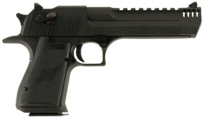 Magnum Research DE44IMB Desert Eagle Mark XIX 44 Rem Mag 6″ with Muzzle Brake 8+1 Matte Black Carbon Steel Frame & Slide Black Rubber Grip