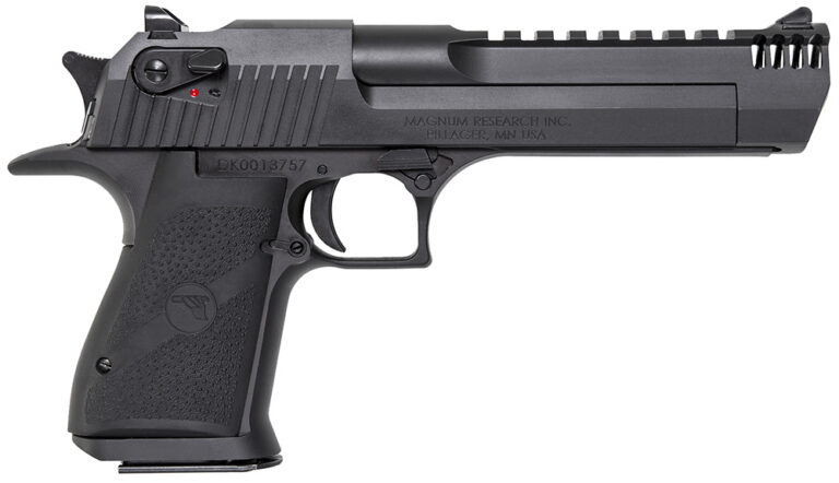 Magnum Research DE357IMB Desert Eagle Mark XIX 357 Mag 6" with Muzzle Brake 9+1 Matte Black Carbon Steel Frame & Slide Black Rubber Grip
