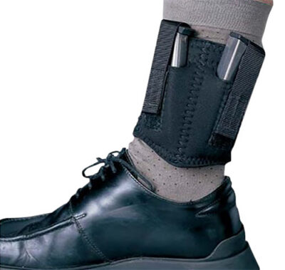 DeSantis Gunhide N81BJZZZ0 Ankle Double Mag Pouch  Double Black Neoprene Ankle Compatible w/ 9mm Compatible w/ 40 Ambidextrous Hand