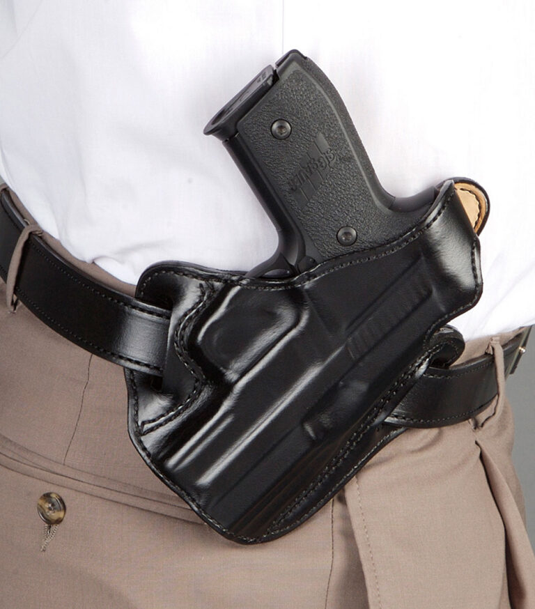 DeSantis Gunhide 001BAE1Z0 Thumb Break Scabbard OWB Black Leather Belt Slide Fits Glock 26 Fits Glock 33 Fits Glock 27 Right Hand