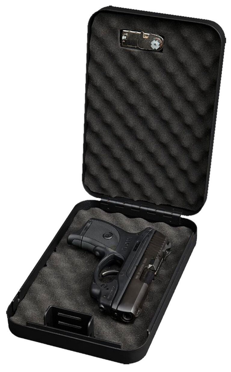 Bulldog BD1126 Personal Vault Combination/Key Entry Black Powder Coat Steel Holds 1 Handgun 9.50" L x 6.50" W x 2" D