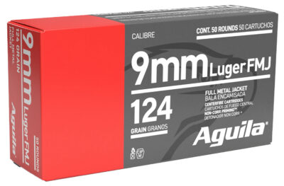 FMJ 9MM LUGER AMMO 9MM LUGER 124GR FULL METAL JACKET 50/BOX