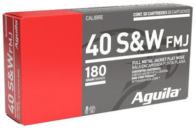 Aguila 1E402110 Pistol  40 S&W 180 gr Full Metal Jacket Flat Nose 50 Bx/ 20 Cs