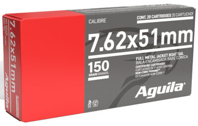 Aguila 1E762110 Rifle  7.62/308 150 gr Full Metal Jacket Boat Tail (FMJBT) 20 Bx