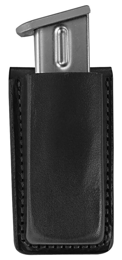 Bianchi 18056 Open Top Mag Pouch  Single Black Leather Belt Clip, Belts 1.75″ Wide Compatible w/Glock 17/19/22/23/30/S&W 9/40F/M&P 9/40