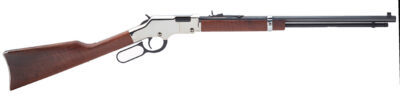 Henry H004SV Golden Boy Silver 17 HMR 11+1 20″ Nickel Plated American Walnut Rig