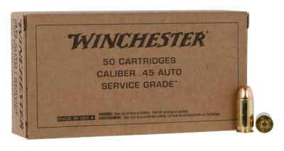 Winchester Ammo SG45W USA Service Grade 45ACP 230gr Full Metal Jacket 50 Per Box/10 Case Metal Jacket (FMJ) 50