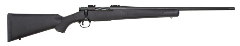 Mossberg 27838 Patriot Full Size 243 Win 5+1 22" Matte Blued Fluted Barrel, Drilled & Tapped Matte Blued Stainless Steel Receiver, Black Fixed Synthetic Stock, Right Hand