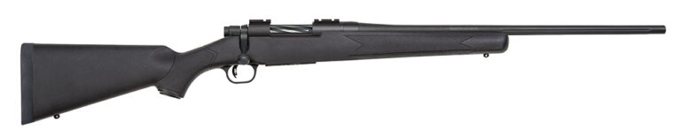 Mossberg 27851 Patriot Full Size 7mm-08 Rem 4+1 22" Matte Blued Fluted Barrel, Drilled & Tapped Matte Blued Stainless Steel Receiver, Black Fixed Synthetic Stock, Right Hand