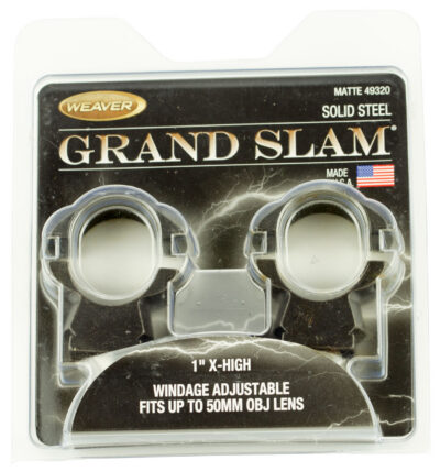 Weaver Mounts 49320 Grand Slam Windage Adjustable  Matte Black 1″ Extra High