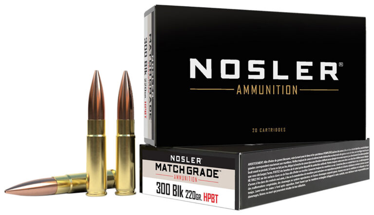 300 AAC Blackout 220gr Custom Competition Match Grade Ammo (20 ct.)