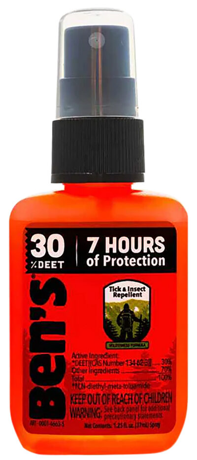 Ben’s 00067190 30  Odorless Scent Spray Repels Ticks & Biting Insects 1.25 oz Effective Up to 8 hrs