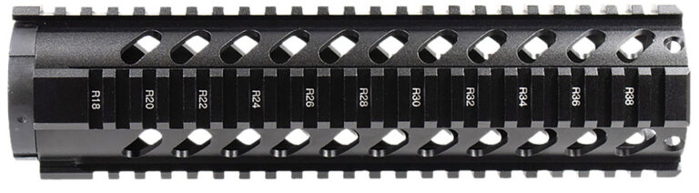 Aim Sports MT061 AR Handguard 10" Mid-Length Style Made of Aluminum with Black Anodized Finish & Quad Rail