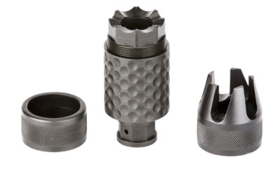 Spikes Tactical SAKB0200 Barking Spider2 Muzzle Brake Black Nitride 4140 Chromoly Steel with 5/8″-24 tpi Threads, 3.75″ OAL & 1.40″ Diameter for 30 Cal