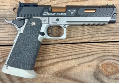 TTI JW3 CM, 9MM, OEM Case Signed By Taran, Two Tone Black and Gray, No Mags, Semi Auto, 5″ Barrel