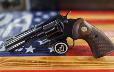 Colt, Python, Caliber .357, DA, Finish Black, 5in Barrel, OEM Case,