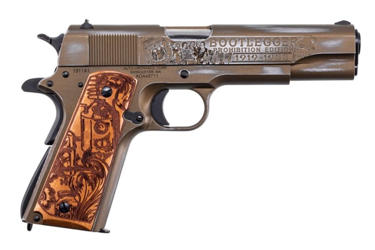 AO BOOTLEGGER 1911 45ACP 5 WOOD GRIPS BRONZE 7RD