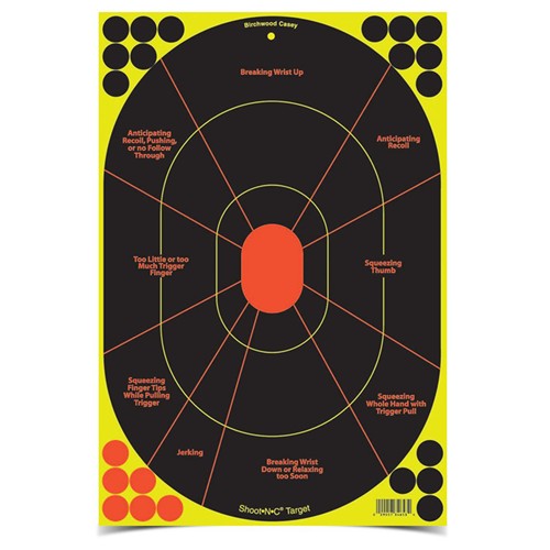 Birchwood Casey 34653 Shoot-N-C Handgun Trainer Self-Adhesive Paper 12" x 18" Ov