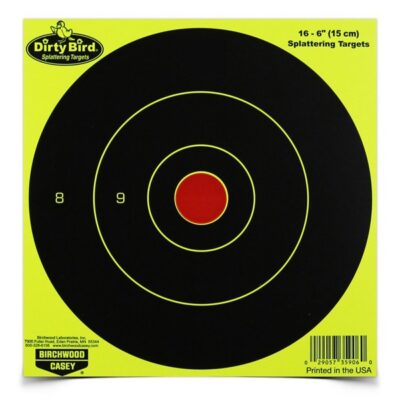 BC DIRTY BIRD 6in YELLOW BULLS-EYE TARGET – 100 SHEETS