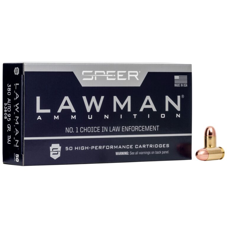Speer Ammo 53608 Lawman 380 ACP 95 gr Total Metal Jacket (TMJ) 50 Bx/ 20 Cs