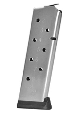 Colt 1911 Magazine 45 ACP 8 rd. Gov't/Commander Stainless w/Bumper