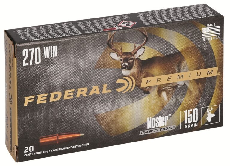 Federal P270E Premium 270 Win 150 gr Nosler Partition (NP) 20 Bx/ 10 Cs