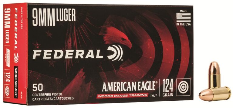FEDERAL 9MM LUGER 124GR TOTAL METAL JACKET AMMO 50RD