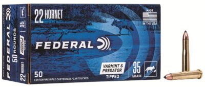 FEDERAL 22 HORNET 35GR TIPPED VARMINT VARMINT/PREDATOR AMMO 50RD