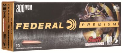 Federal P300WSMSS1 Premium  300 WSM 180 gr Swift Scirocco II 20 Bx/ 10 Cs