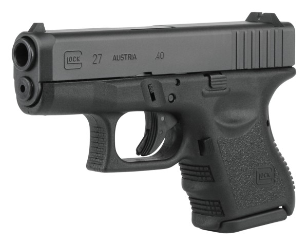 Glock PI2750201 G27 Gen3 *CA Compliant Sub-Compact 40 S&W 9+1 3.43" Black Polygonal Rifled Barrel, Operator Flag Cerakote Serrated Steel Slide & Polymer Frame, Operator Flag Textured w/Interchangeable Backstraps Grip, Right Hand Black Black Polymer