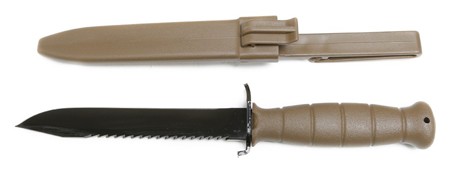 Glock KD39179 Field Knife Saw Back 6.50" Spring Steel/Polymer FDE