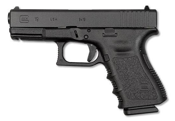 Glock UI1950201 G19 Compact 9mm Luger 4.01" 10+1 Black Black Polymer Grip Fixed