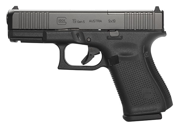 Glock PA195S203MOS G19 Gen5 MOS Compact 9mm Luger 15+1 4.02" Black GMB Barrel, Black nDLC MOS Cut/Serrated Slide, Black Polymer Frame w/Picatinny Rail, Black Textured w/Interchangeable Backstrap Grip, Ambidextrous
