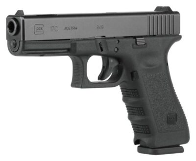 Glock 17C Semi Automatic Handgun 9mm Luger 4.49″ Compensated Barrel 10 Rounds Fixed Sights Polymer Frame Black Finish PI1759201