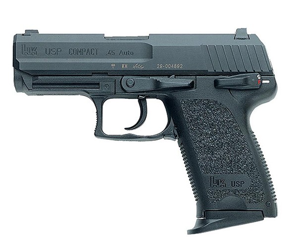 HK 704537A5 USP45C Compact V7 LEM 45 ACP 3.78" 8+1 Black Black Polymer Grip