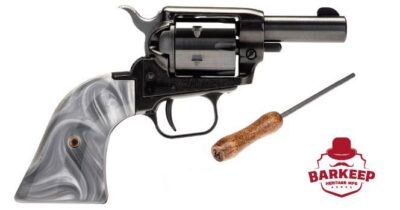 BARKEEP 22LR BLACK 3” 6 RDS GRAY PEARL GRIP