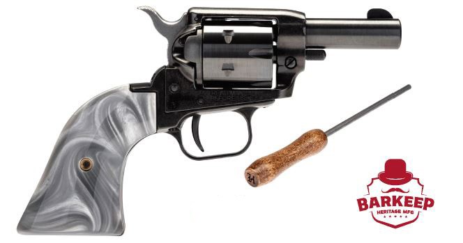 BARKEEP 22LR BLACK 3'' 6 RDS GRAY PEARL GRIP