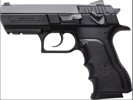 IWI US, Inc, Jericho 941, Double Action/Single Action, Semi-automatic, Metal Frame Pistol, Full Size, 9MM, 4.4" Barrel, Steel, Black, Synthetic Grips, Adjustable Sights, Decocker, 16 Rounds, 2 Magazines