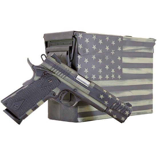 Armscor Citadel CITC45FUSBAC M-1911 with Ammo Can 45 ACP 5" 8+1 American Flag Battleworn