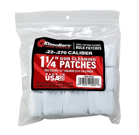 KleenBore 1-1/4? .22-.270 Cal. Cleaning Patches (500PK)