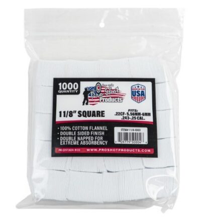 COTTON CLEANING PATCH SQ 1-1/8″ .22/270 1000/CT