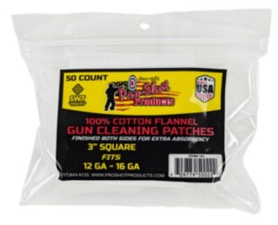 COTTON CLEANING PATCH 12-16GA 50/PK